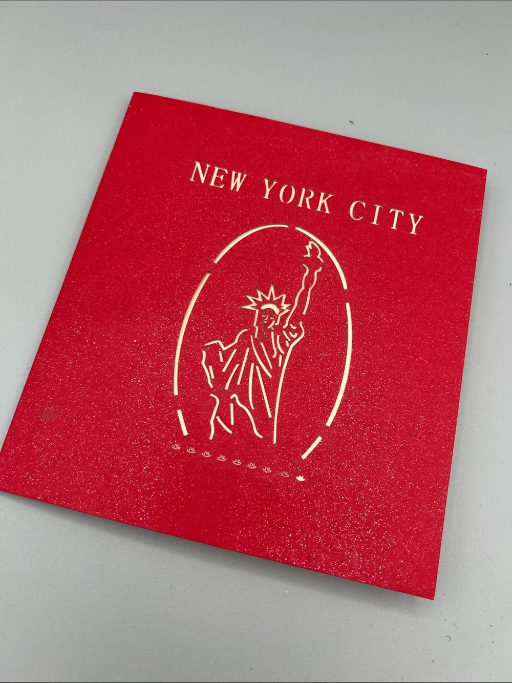 New York City Pop-Up Greeting Card - Red, Gold, White